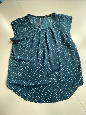 Alice Blue Teal Dot Cap-Sleeve Camisole
